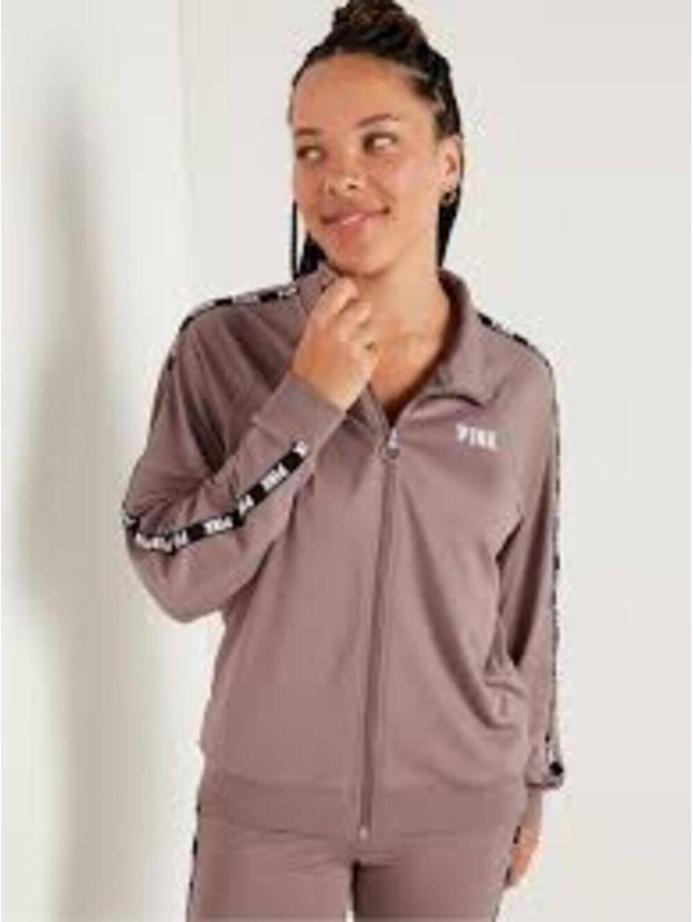 PINK x Victoria’s Secret XXL Iced Coffee Brown Zip Up Long Sleeve